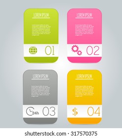 Business infographics tabs template for presentation, education, web design, banners, brochures, flyers. Vector illustration.
