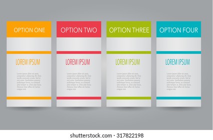 Business infographics tabs template for presentation, education, web design, banners, brochures, flyers. Vector illustration.