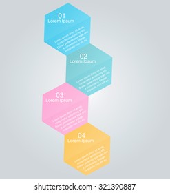 Business infographics tabs template for presentation, education, web design, banners, brochures, flyers. Pink and blue colors. Vector illustration.
