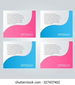 Business infographics tabs template for presentation, education, web design, banners, brochures, flyers. Pink and blue colors. Pink and blue. Vector illustration.
