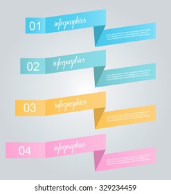 Business infographics tabs template for presentation, education, web design, banners, brochures, flyers. Vector illustration.