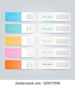 Business infographics tabs template for presentation, education, web design, banners, brochures, flyers. Vector illustration.