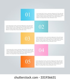 Business infographics tabs template for presentation, education, web design, banners, brochures, flyers. Vector illustration.