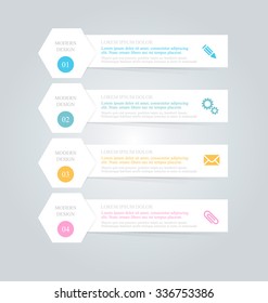 Business infographics tabs template for presentation, education, web design, banners, brochures, flyers. Vector illustration.