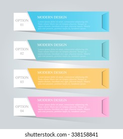 Business infographics tabs template for presentation, education, web design, banners, brochures, flyers. Vector illustration.