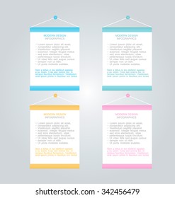 Business infographics tabs template for presentation, education, web design, banners, brochures, flyers. Vector illustration.