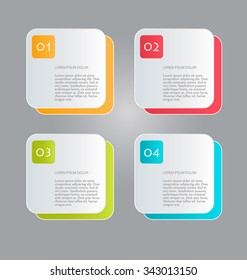 Business infographics tabs template for presentation, education, web design, banners, brochures, flyers. Vector illustration.