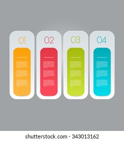 Business infographics tabs template for presentation, education, web design, banners, brochures, flyers. Vector illustration.