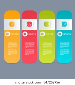Business infographics tabs template for presentation, education, web design, banners, brochures, flyers. Vector illustration.