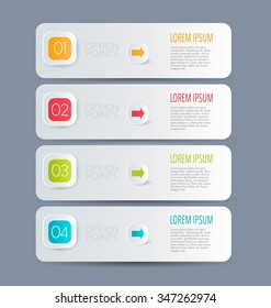 Business infographics tabs template for presentation, education, web design, banners, brochures, flyers. Vector illustration.