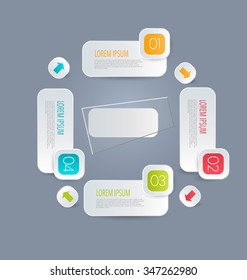 Business infographics tabs template for presentation, education, web design, banners, brochures, flyers. Vector illustration.