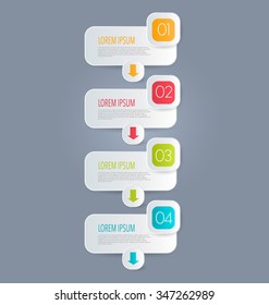 Business infographics tabs template for presentation, education, web design, banners, brochures, flyers. Vector illustration.