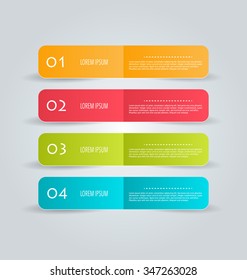Business infographics tabs template for presentation, education, web design, banners, brochures, flyers. Vector illustration.