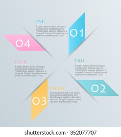 Business infographics tabs template for presentation, education, web design, banners, brochures, flyers. Vector illustration.