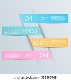 Business infographics tabs template for presentation, education, web design, banners, brochures, flyers. Vector illustration.