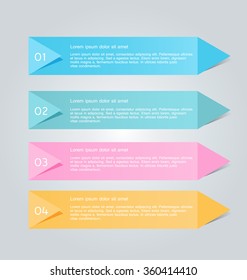 Business infographics tabs template for presentation, education, web design, banners, brochures, flyers. Vector illustration.