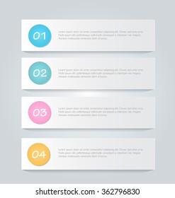 Business infographics tabs template for presentation, education, web design, banners, brochures, flyers. Vector illustration.
