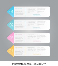 Business infographics tabs template for presentation, education, web design, banners, brochures, flyers. Vector illustration.