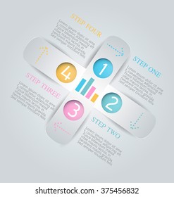 Business infographics tabs template for presentation, education, web design, banners, brochures, flyers. Vector illustration.