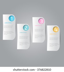 Business infographics tabs template for presentation, education, web design, banners, brochures, flyers. Vector illustration.