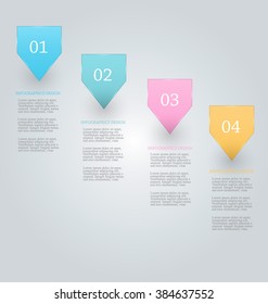 Business infographics tabs template for presentation, education, web design, banners, brochures, flyers. Vector illustration.