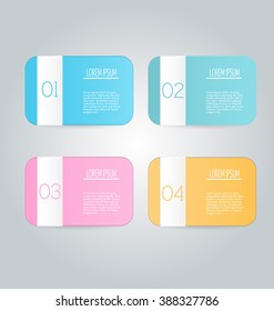 Business infographics tabs template for presentation, education, web design, banners, brochures, flyers. Vector illustration.