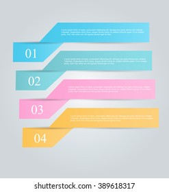 Business infographics tabs template for presentation, education, web design, banners, brochures, flyers. Vector illustration.