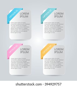 Business infographics tabs template for presentation, education, web design, banners, brochures, flyers. Vector illustration.