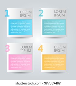 Business infographics tabs template for presentation, education, web design, banners, brochures, flyers. Vector illustration.