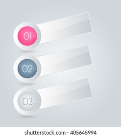 Business infographics tabs template for presentation, education, web design, banner, brochure, flyer. Pink and grey colors. Vector illustration.