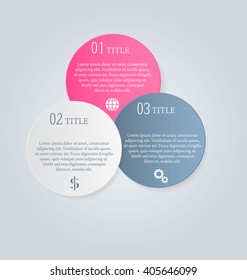 Business infographics tabs template for presentation, education, web design, banner, brochure, flyer. Pink and grey colors. Vector illustration.