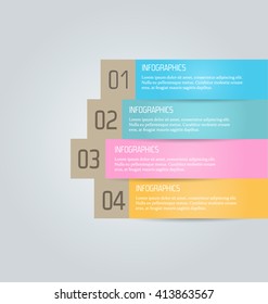 Business infographics tabs template for presentation, education, web design, banners, brochures, flyers. Vector illustration.
