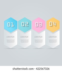 Business infographics tabs template for presentation, education, web design, banners, brochures, flyers. Vector illustration.