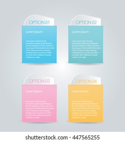 Business infographics tabs template for presentation, education, web design, banners, brochures, flyers. Vector illustration.