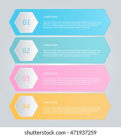 Business infographics tabs template for presentation, education, web design, banners, brochures, flyers. Vector illustration.