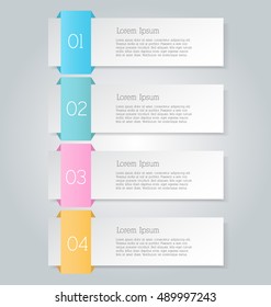 Business infographics tabs template for presentation, education, web design, banners, brochures, flyers. Vector illustration.