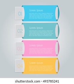 Business infographics tabs template for presentation, education, web design, banners, brochures, flyers. Vector illustration.