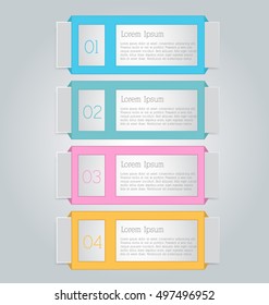 Business infographics tabs template for presentation, education, web design, banners, brochures, flyers. Vector illustration.