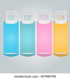 Business infographics tabs template for presentation, education, web design, banners, brochures, flyers. Vector illustration.