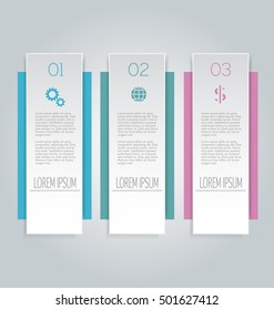 Business infographics tabs template for presentation, education, web design, banners, brochures, flyers. Vector illustration.