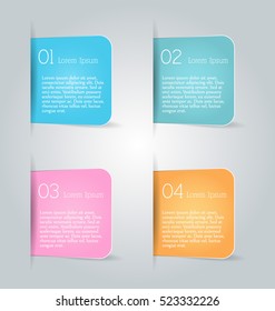 Business infographics tabs template for presentation, education, web design, banners, brochures, flyers. Vector illustration.