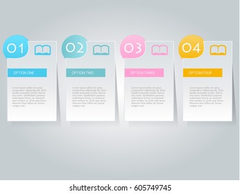 Business infographics tabs template for presentation, education, web design, banners, brochures, flyers. Vector illustration