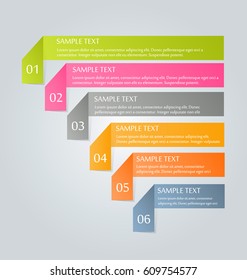 Business infographics tabs template for presentation, education, web design, banners, brochures, flyers. Vector illustration