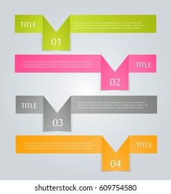Business infographics tabs template for presentation, education, web design, banners, brochures, flyers. Vector illustration
