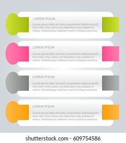 Business infographics tabs template for presentation, education, web design, banners, brochures, flyers. Vector illustration