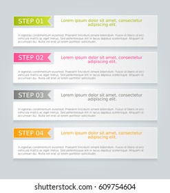 Business infographics tabs template for presentation, education, web design, banners, brochures, flyers. Vector illustration