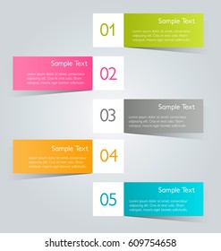 Business infographics tabs template for presentation, education, web design, banners, brochures, flyers. Vector illustration