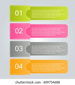 Business infographics tabs template for presentation, education, web design, banners, brochures, flyers. Vector illustration