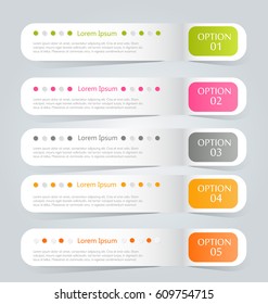 Business infographics tabs template for presentation, education, web design, banners, brochures, flyers. Vector illustration