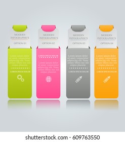 Business infographics tabs template for presentation, education, web design, banners, brochures, flyers. Vector illustration